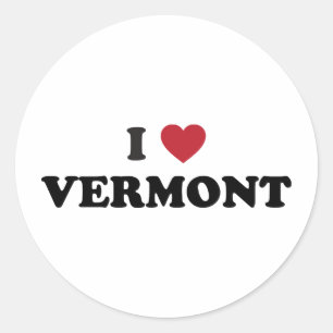 Pegatina Redonda Amo Vermont