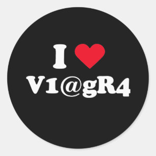 Pegatina Redonda Amo viagra