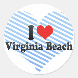 Pegatina Redonda Amo Virginia Beach