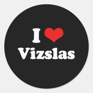 Pegatina Redonda Amo Vizslas
