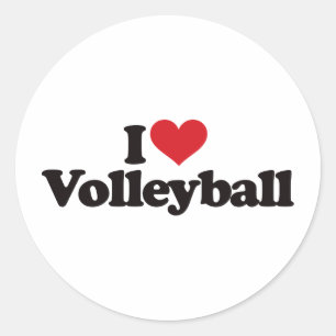 Pegatina Redonda Amo voleibol