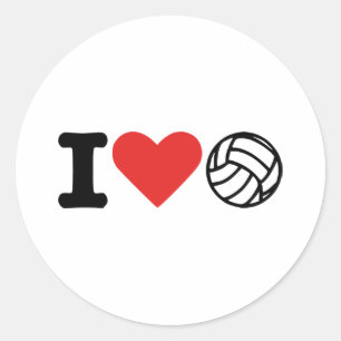 Pegatina Redonda Amo voleibol