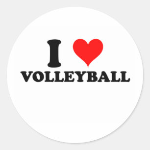 Pegatina Redonda Amo voleibol