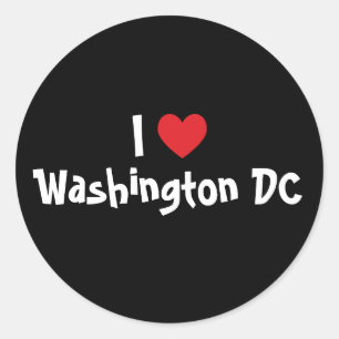 Pegatina Redonda Amo Washington DC