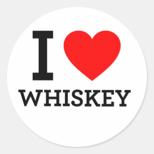 Pegatina Redonda Amo Whiskey