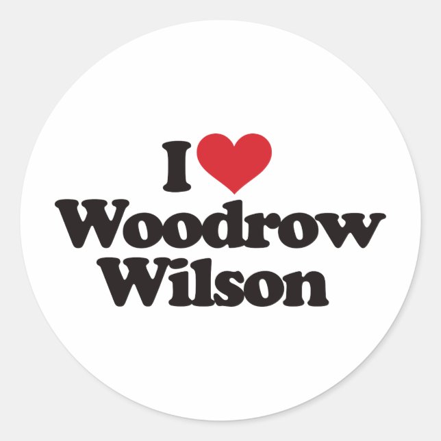 Pegatina Redonda Amo Woodrow Wilson (Anverso)