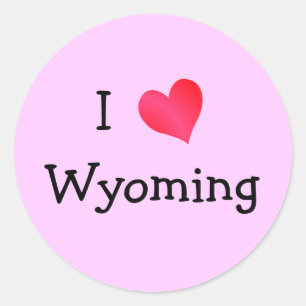 Pegatina Redonda Amo Wyoming