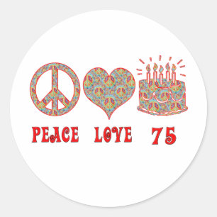Pegatina Redonda Amor 75 de la paz
