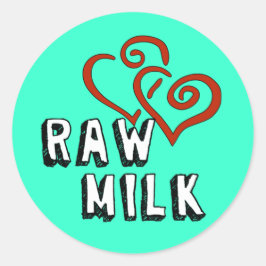 Pegatina Redonda Amor a la leche cruda