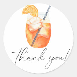 Pegatina Redonda Amor a primera spritz Agradecimiento de despedida 