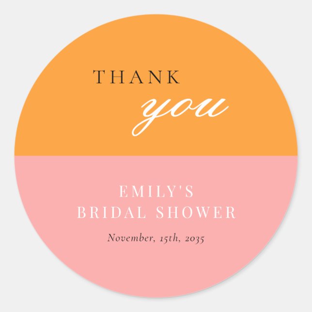 Pegatina Redonda Amor a Primera Spritz Fiesta de Despedida de Solte (Anverso)