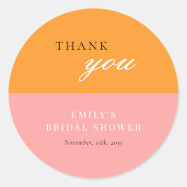 Pegatina Redonda Amor a Primera Spritz Fiesta de Despedida Moderna