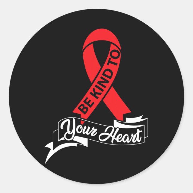 Pegatina Redonda Amor A Su Corazón - Sensibilización Sobre Las Enfe (Anverso)