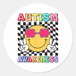 Pegatina Redonda Amor Aceptar Comprender El Rompecabezas De Concien