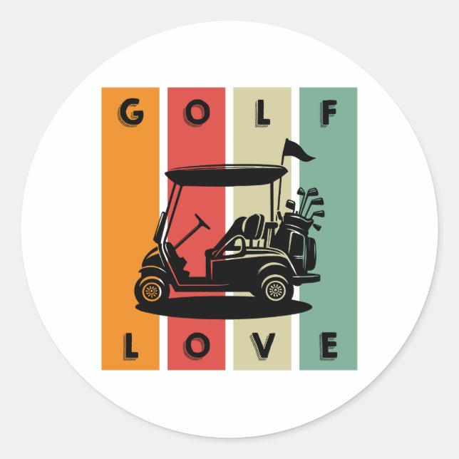 Pegatina Redonda Amor al golf (Anverso)