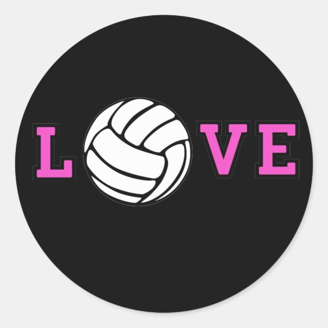Pegatina Redonda Amor al voleibol (Anverso)