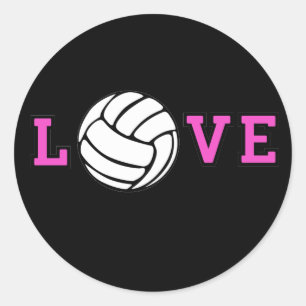 Pegatina Redonda Amor al voleibol