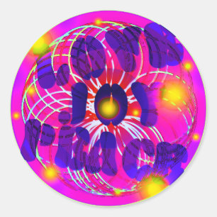 Pegatina Redonda Amor, Alegría, Paz