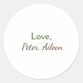 Pegatina Redonda amor añadir nombre simple texto editable mínimo rú