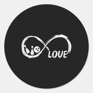 Pegatina Redonda Amor Bolos Bolera Infinita Mujeres Niñas Niños