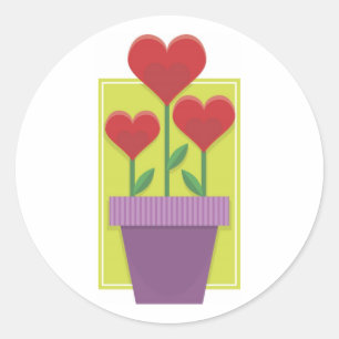 Pegatina Redonda Amor cada vez mayor de la tarjeta del día de San