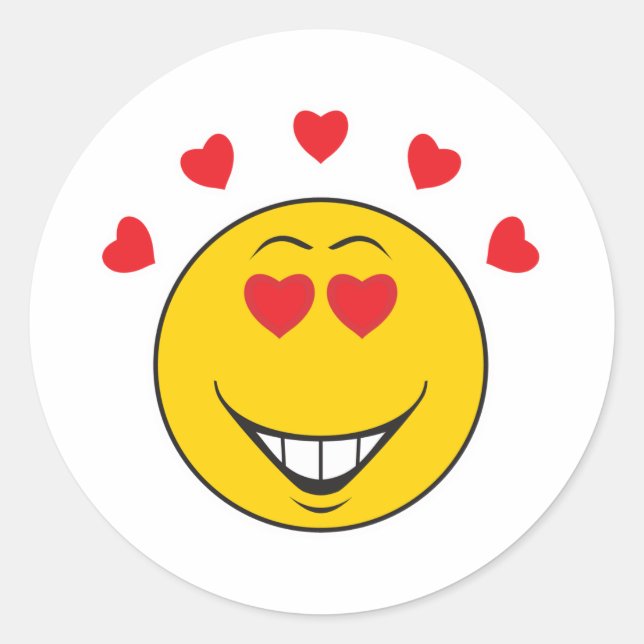 Pegatina Redonda Amor Cara Atrapada (Anverso)