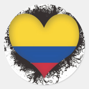 Pegatina Redonda Amor Colombia del vintage I