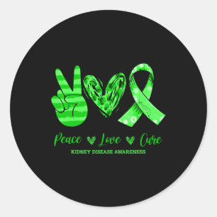 Pegatina Redonda Amor Curar la enfermedad renal Conciencia 3