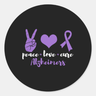 Pegatina Redonda Amor Cure Alzheimerheimers Sensibilización Familia