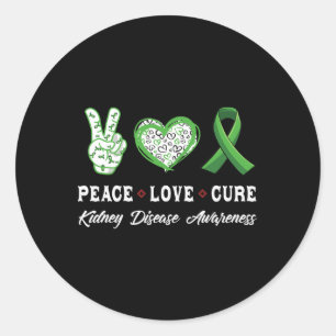 Pegatina Redonda Amor Cure Enfermedad Renal Sensibilización Hombres