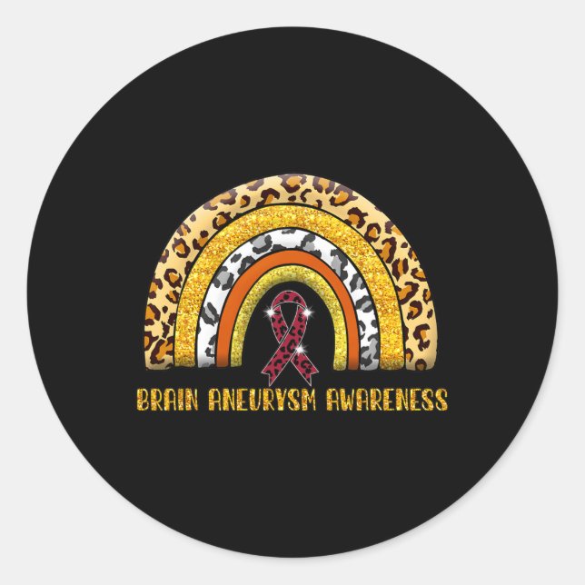 Pegatina Redonda Amor Cure Mujeres Cerebro Aneuralismo Conciencia (Anverso)