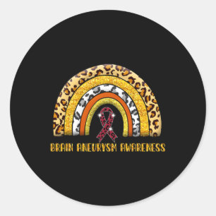 Pegatina Redonda Amor Cure Mujeres Cerebro Aneuralismo Conciencia