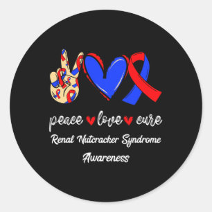 Pegatina Redonda Amor Cure Síndrome de Nucracker Renal Conciencia