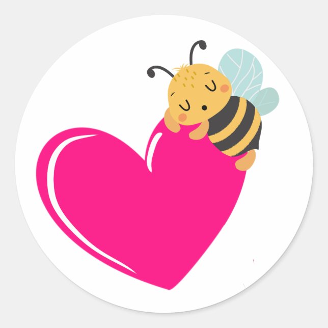 Pegatina Redonda Amor de abeja (Anverso)