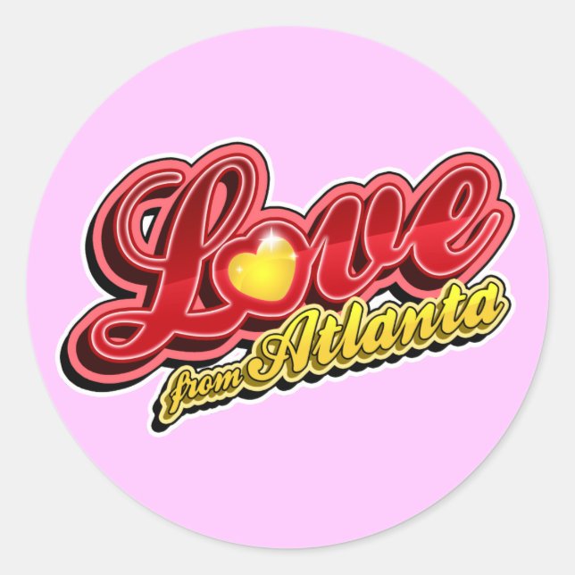 Pegatina Redonda Amor de Atlanta (Anverso)