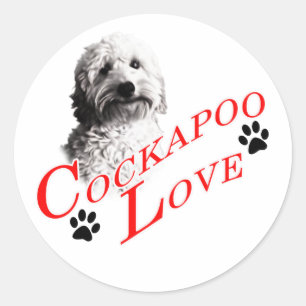 Pegatina Redonda Amor de Cockapoo