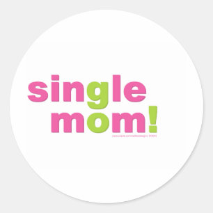 Pegatina Redonda Amor de la madre soltera por los diseños de