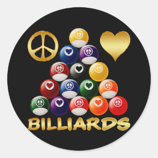 PEGATINA REDONDA AMOR DE LA PAZ BILLIARDS