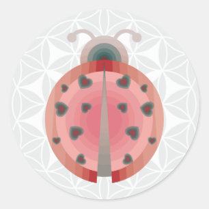 Pegatina Redonda amor de ladybug
