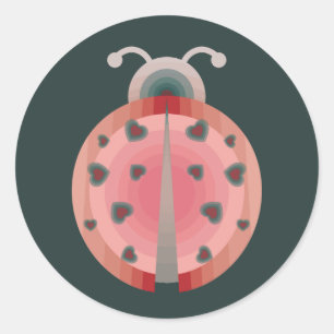 Pegatina Redonda amor de ladybug