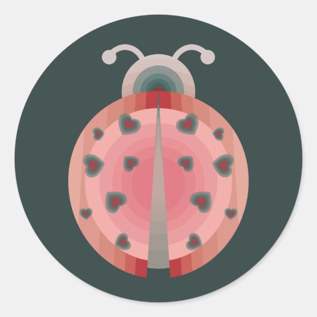 Pegatina Redonda amor de ladybug (Anverso)