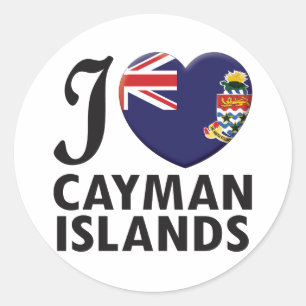 Pegatina Redonda Amor de las Islas Caimán