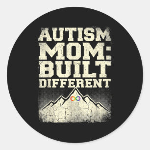 Pegatina Redonda amor de madre autismo apoyo conciencia del autismo
