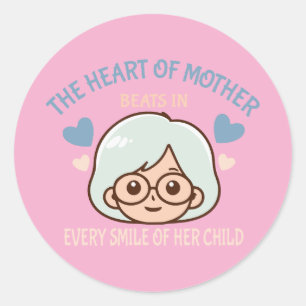 Pegatina Redonda amor de madre sincero - día de madre