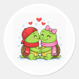 Pegatina Redonda Amor de Navidad para Siempre