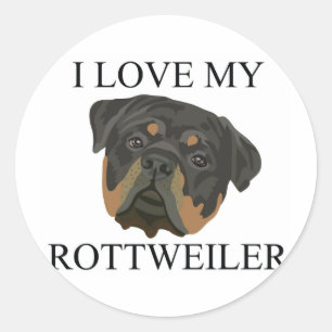 Pegatina Redonda ¡Amor de ROTTWEILER!