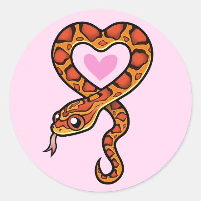 Pegatina Redonda Amor de serpiente (Anverso)