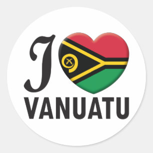 Pegatina Redonda Amor de Vanuatu