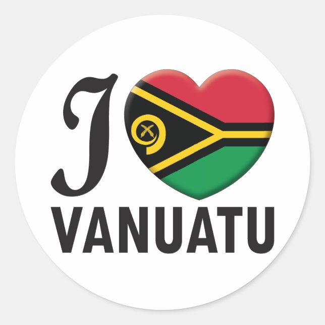 Pegatina Redonda Amor de Vanuatu (Anverso)