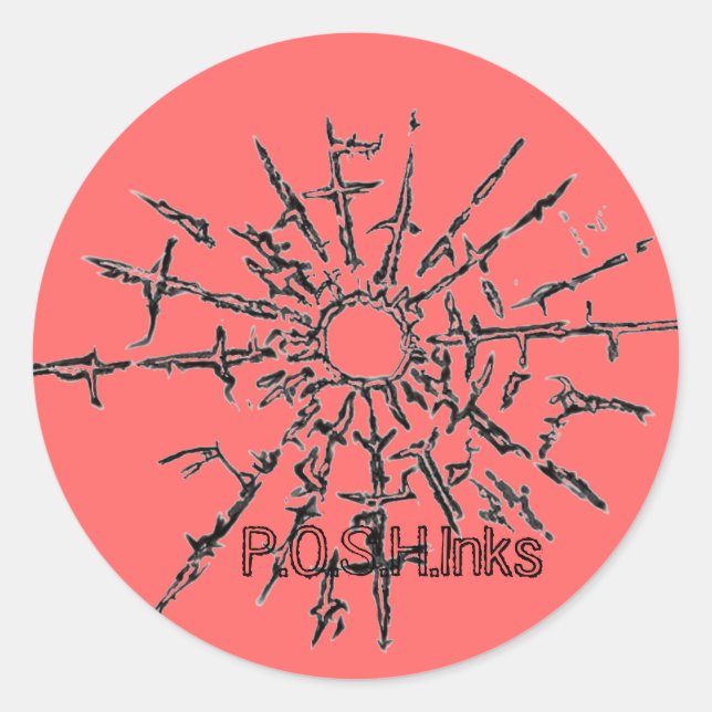 Pegatina Redonda Amor de vidrio roto (Anverso)